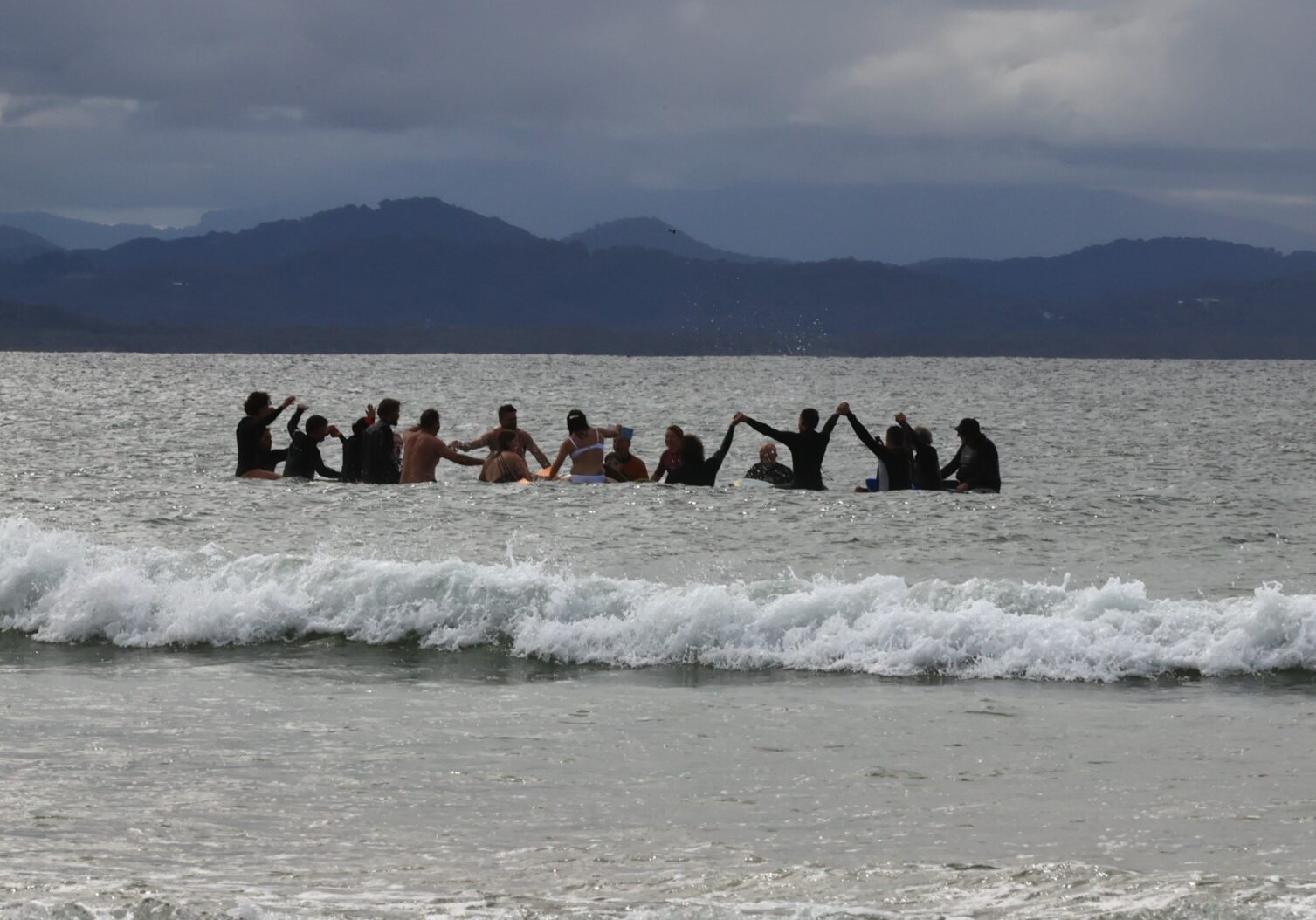 A water ceremony delivered by Susie Figgis in Byron Bay.